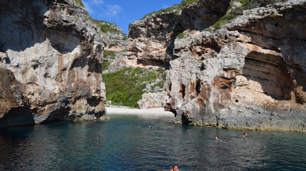Jumping from a big boat and swimming our way to the rocky stiniva beach in the middle of October.