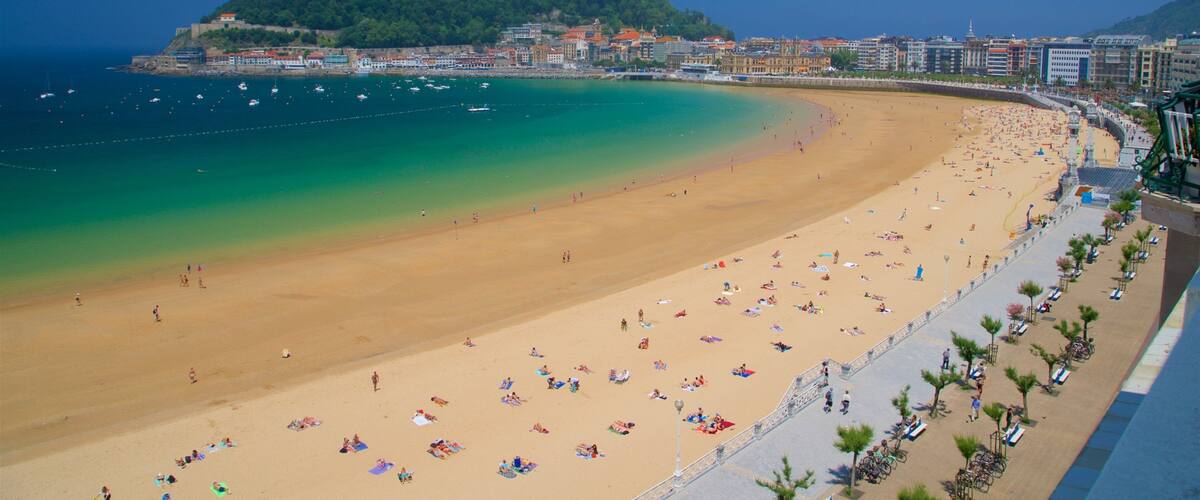 San Sebastian featuring a beach, a coastal town and general coastal views