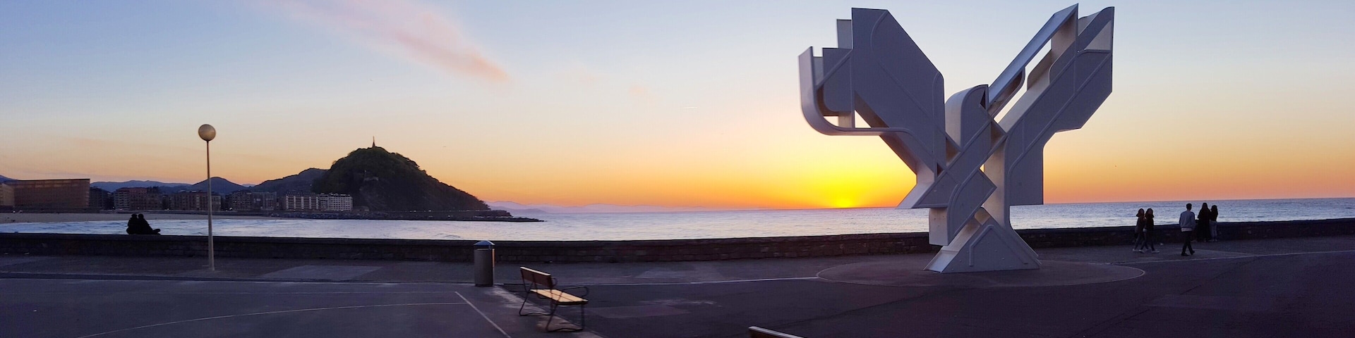 The Dove of Peace. Sunset in Donostia - San Sebastian