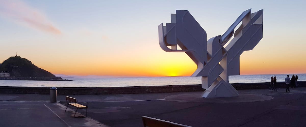 The Dove of Peace. Sunset in Donostia - San Sebastian