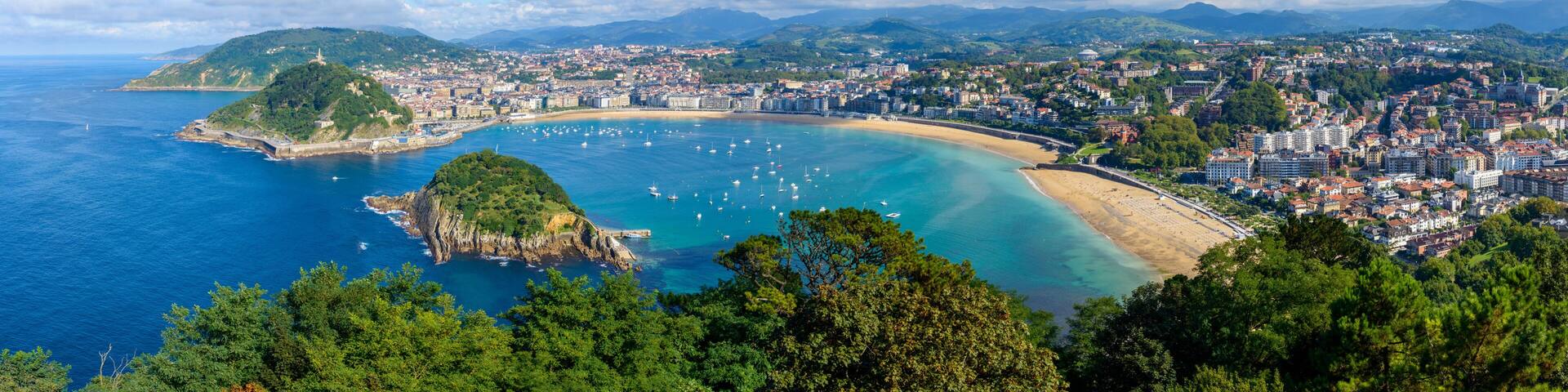Panoramic view of San Sebastian in Spain