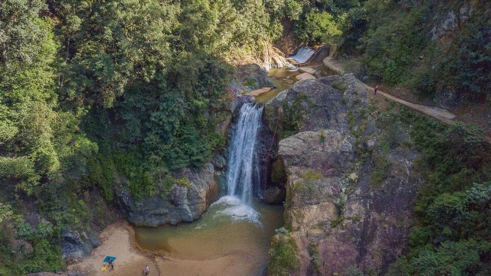 Vista Aérea Salto Baiguate Costanza Rep. Dom.