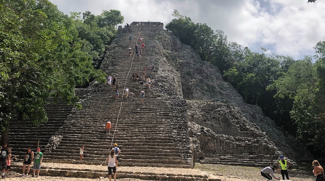 The approach, beautiful experience hiking the Coba ruins.