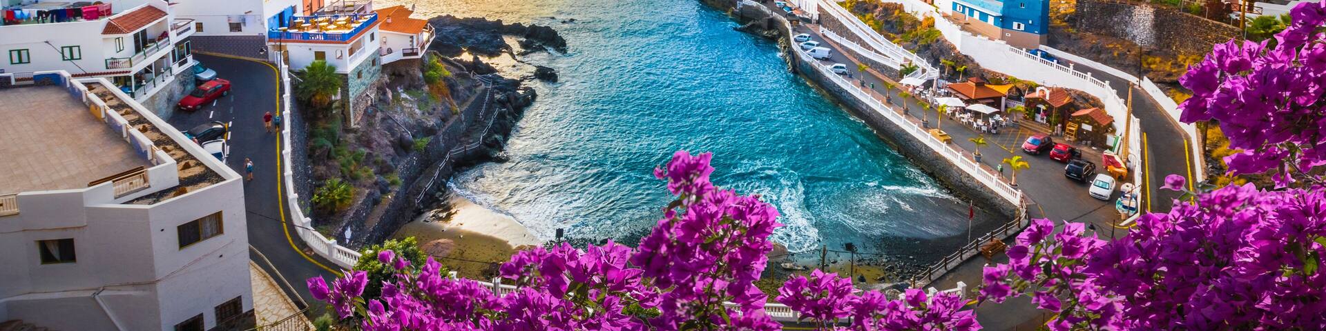 Sunrise in Puerto de Santiago city, Tenerife, Canary island, Spain