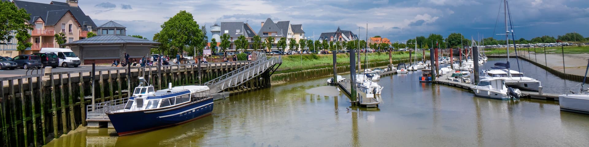 French village of Le Crotoy boats and houses