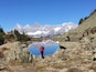 Spiegelsee (mirror lake) at the Reiteralm near Schladming, Austria with view to the Dachstein
