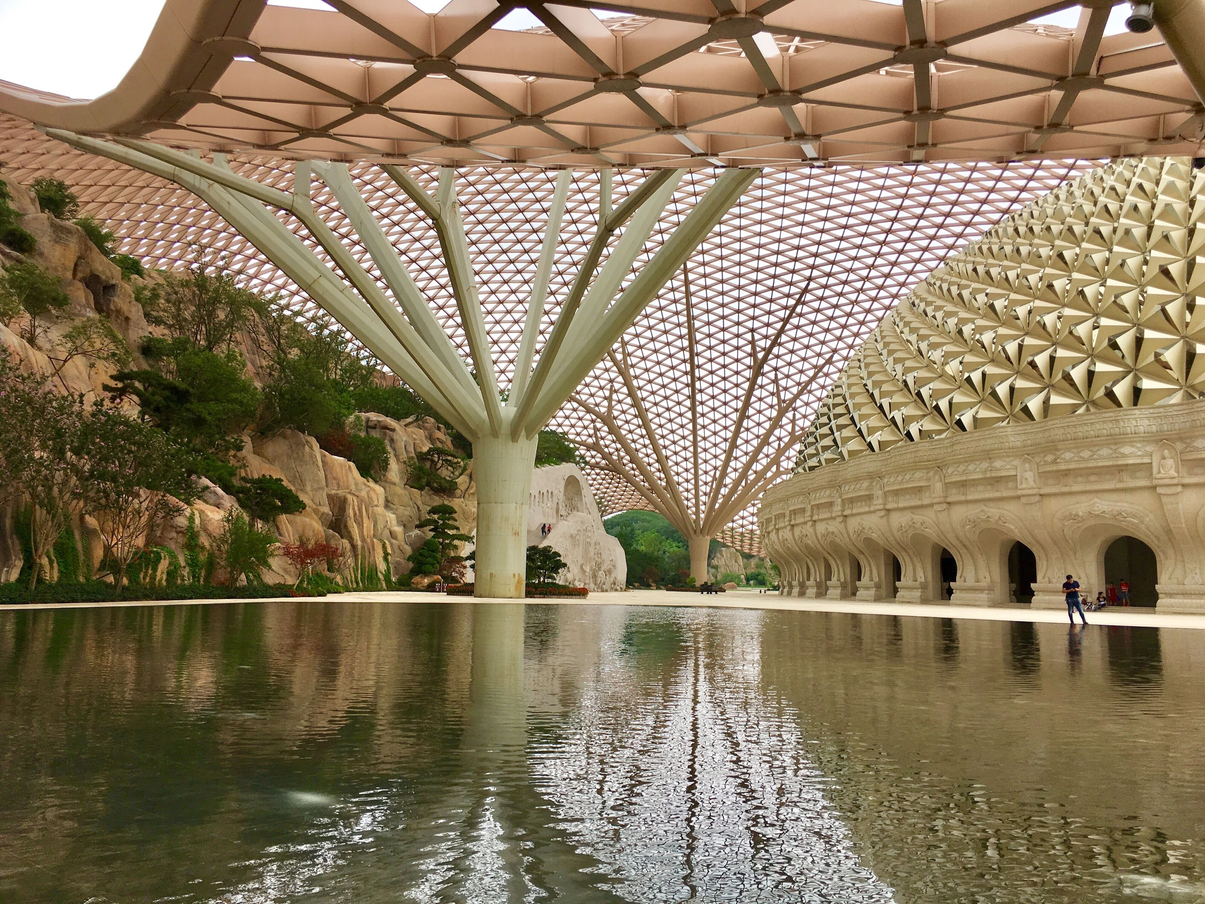 Awesome architecture building at 佛丁官, 牛首山, 南京,中国 #hiking - a new discovery rural scenic site in Nanjing #nationalpark #red #travel #reflections #landscape architecture #China #nature #golden