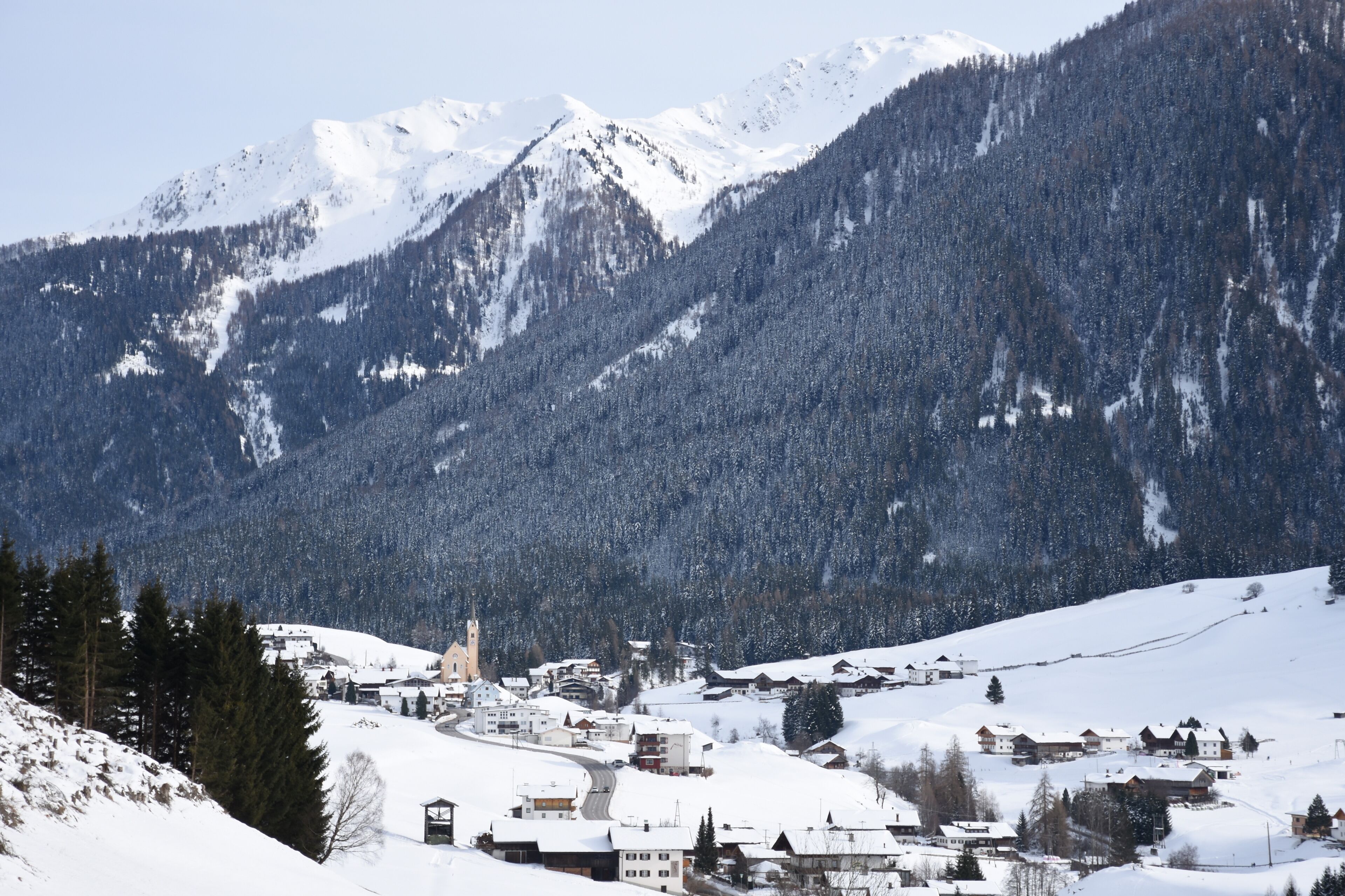 Osttirol, Winter, Kartitsch, Kirche, Dorf, Gailtal, Tiroler Gailtal, Schnee