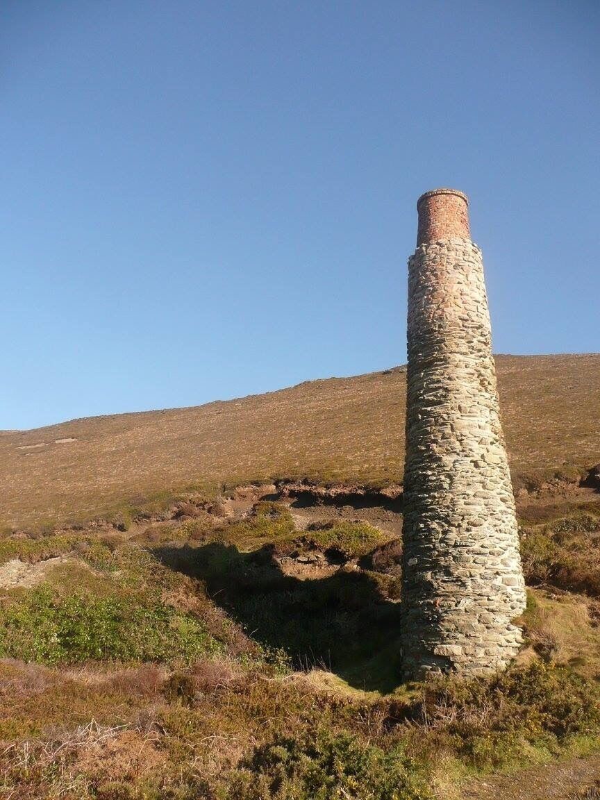 One of the old chimneys from Cornwall's tin mining days.  