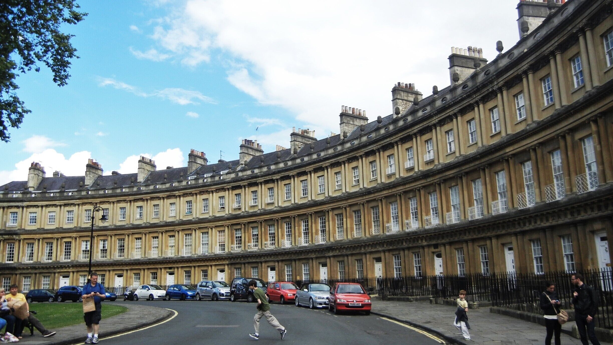 Great example of the majestic Georgian Architecture, The Circus in the city of Bath Somerset, UK is a circular collection of Town Houses. Dated as old as 1754 AD, best viewed from an airplane.