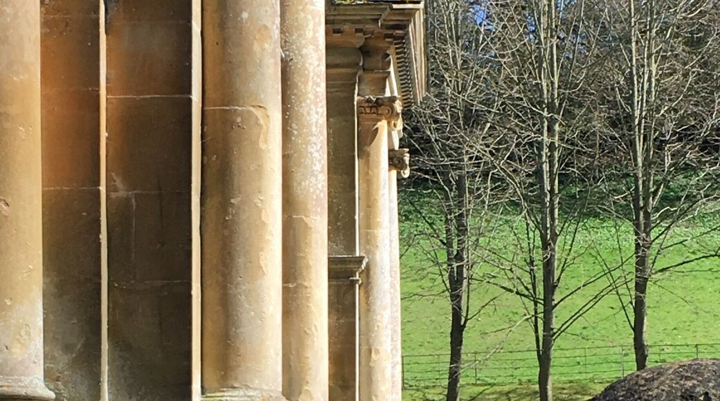 Lovely place for a gentle walk punctuated by the smell of wild garlic: its worth noting that there is no on site parking and no roadside parking near the entrance .
Although designed to feel natural its only the bridge and reflecting lakes that are photogenic