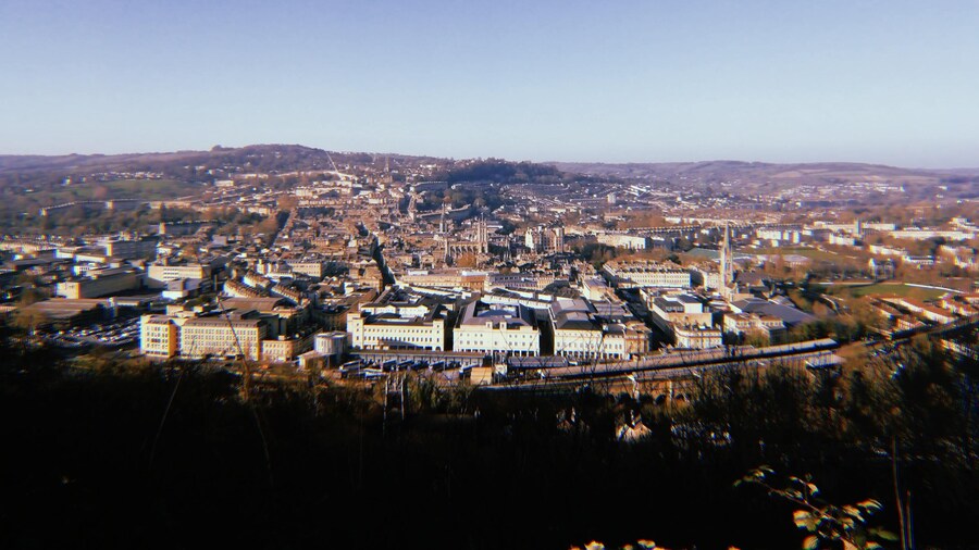 Amazing view of the city of Bath from Alexandra Park.
