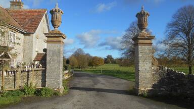 The gatehouse of Lytes Cary, a National Trust property in Somerset.
