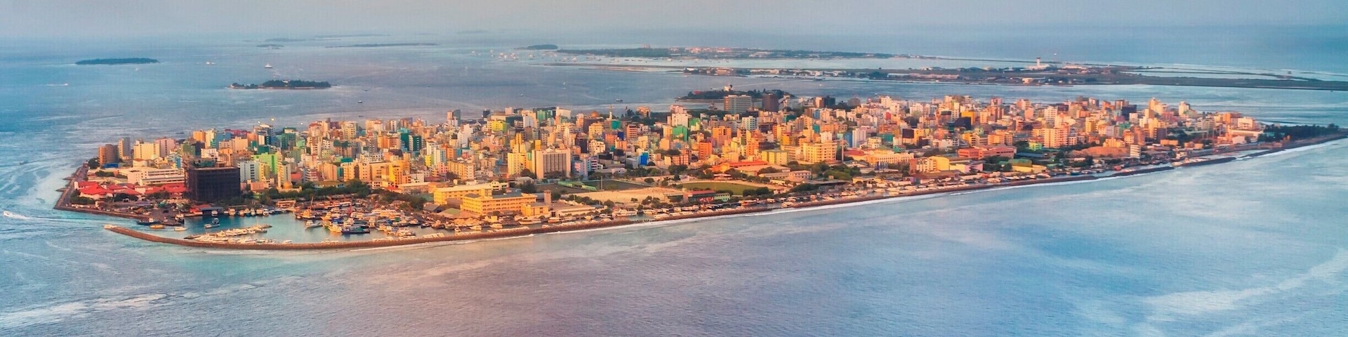 Aerial view of the capital of Maldives - Male' in sunset rays.
Did you know that the capital of Maldives, Male, is the largest city of the country. It was the King's Island and was a walled city. The Royal Palace was destroyed when the city was restructured under President Ibrahim Nasir's rule. The city covers a total area of 2.2351 square miles (5.78 sq km)
More pictures from Maldives you can find at
http://www.mfphotostore.com/Art-Architecture/City/Male/
http://www.mfphotostore.com/Art-Architecture/City/Male/
#male #maldives #aerialview #indianocean
