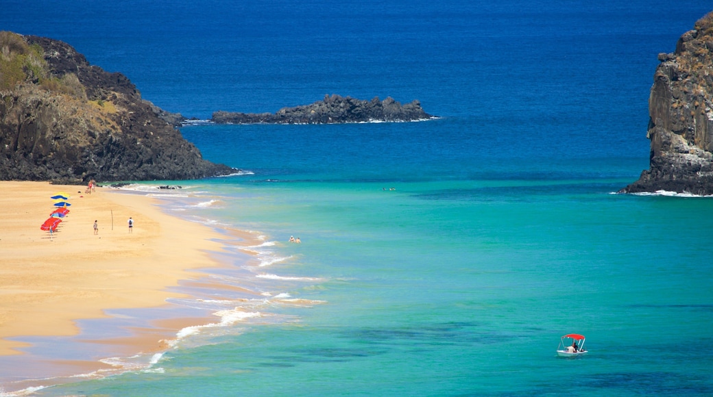 Fernando de Noronha showing a beach, general coastal views and a bay or harbor