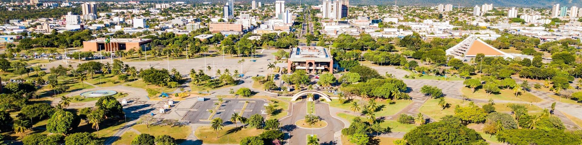 Palmas, Tocantins. Aerial view of Praça dos Girassóis