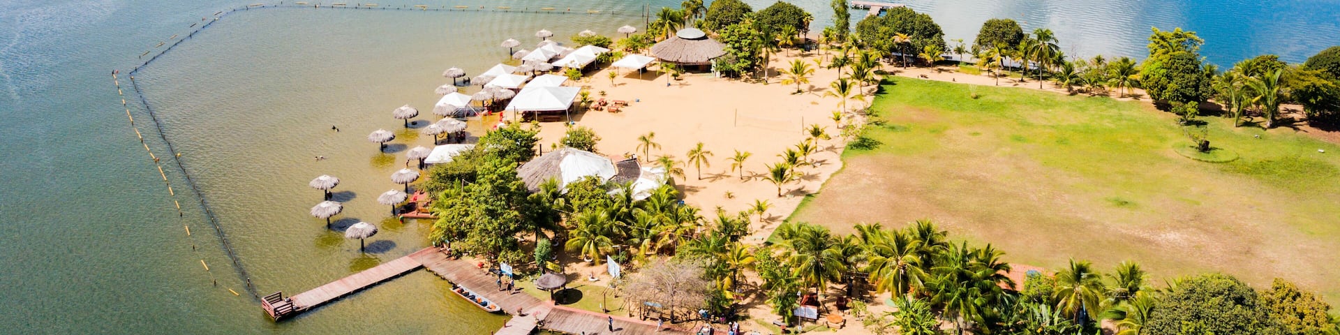 Aerial view of Canela Island Beach, Palmas, Tocantins