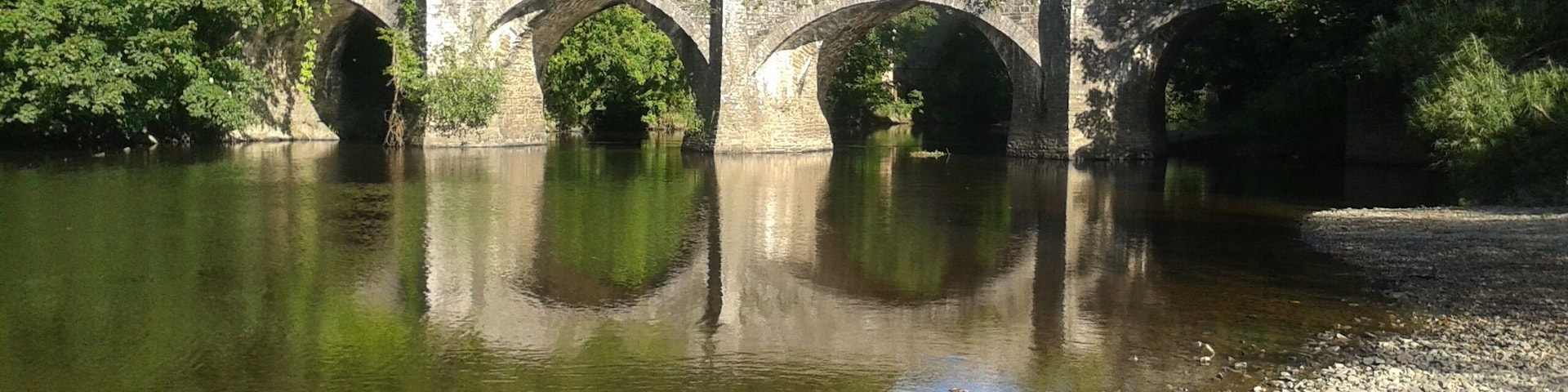 Rothern Bridge, former road bridge over the River Torridge in Great Torrington, Devon