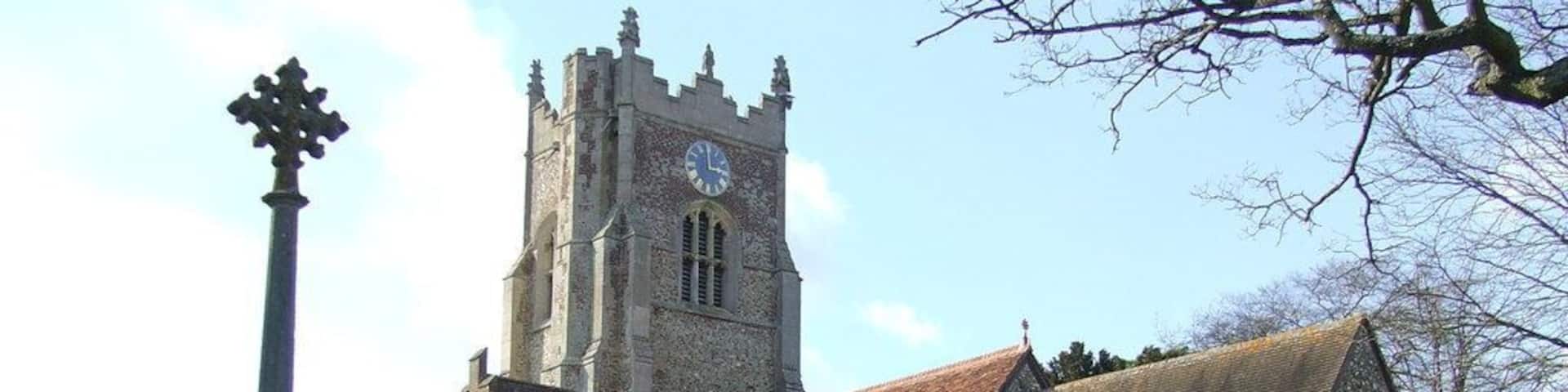St Andrew's parish church, Great Yeldham, Essex, seen from the southeast