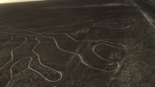 The Nazca Lines are a series of large ancient geoglyphs in the Nazca Desert, in southern Peru.
