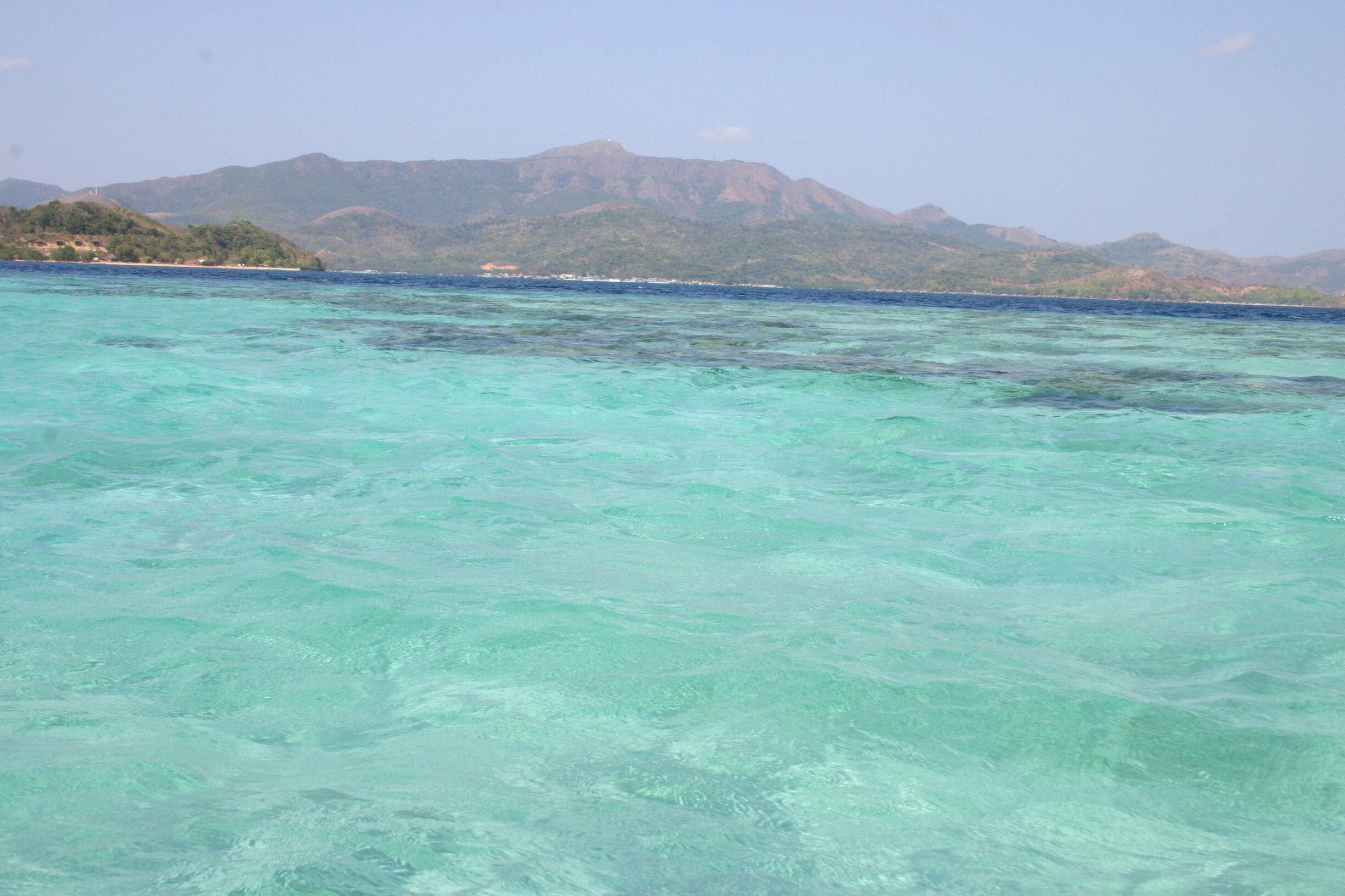 Crystal clear water when you go island hopping in Coron