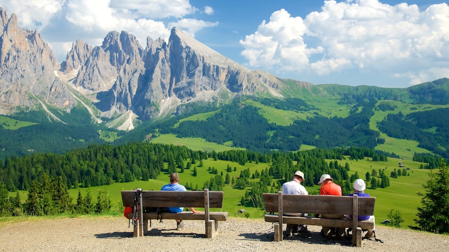 Alpe di Siusi showing tranquil scenes and landscape views as well as a small group of people