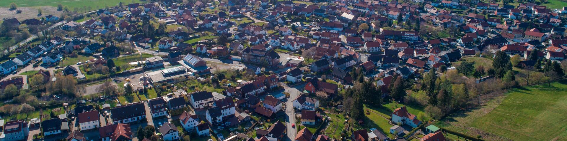 German village of Langelsheim. view from above