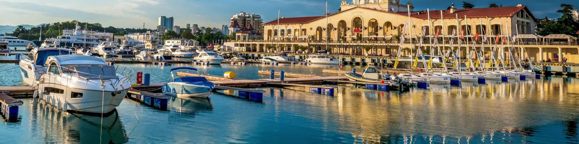 Sochi cloud summer city buildings sea black russia urban panoram