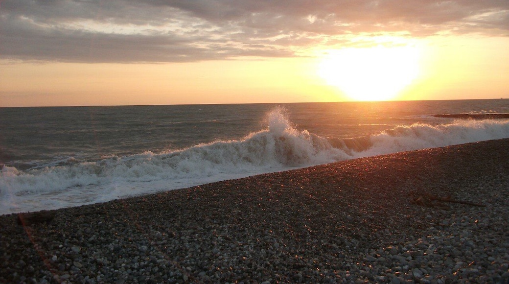 Sunset on a beach at Sochi
