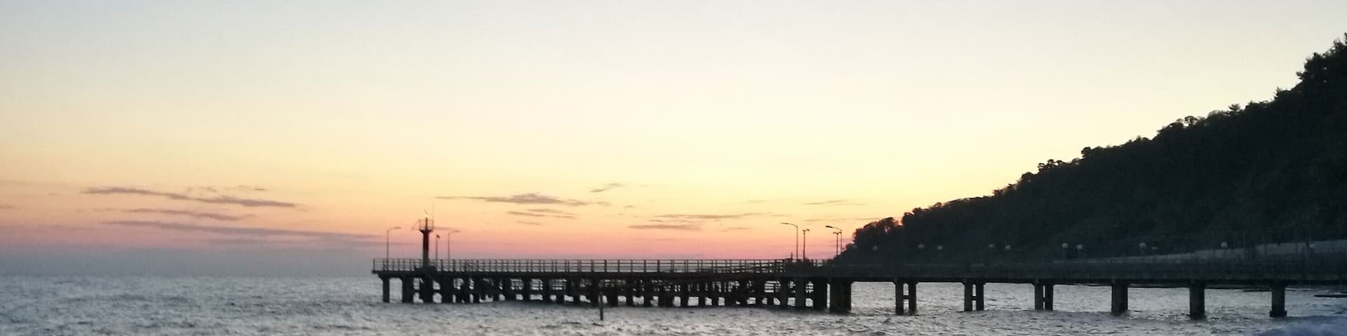 The photo is taken at the home city of the winter Olympic games-2014. The coast line in Dagomys, which is a northern part of the city is empty. Season starts here from mid-June. Travel tip: if you come here try to visit some natural attractions: yew tree grove, mountain trails and also see Olympic buildings #LifeAtExpedia