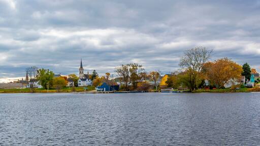 East River view in Two Rivers Town of Wisconsin