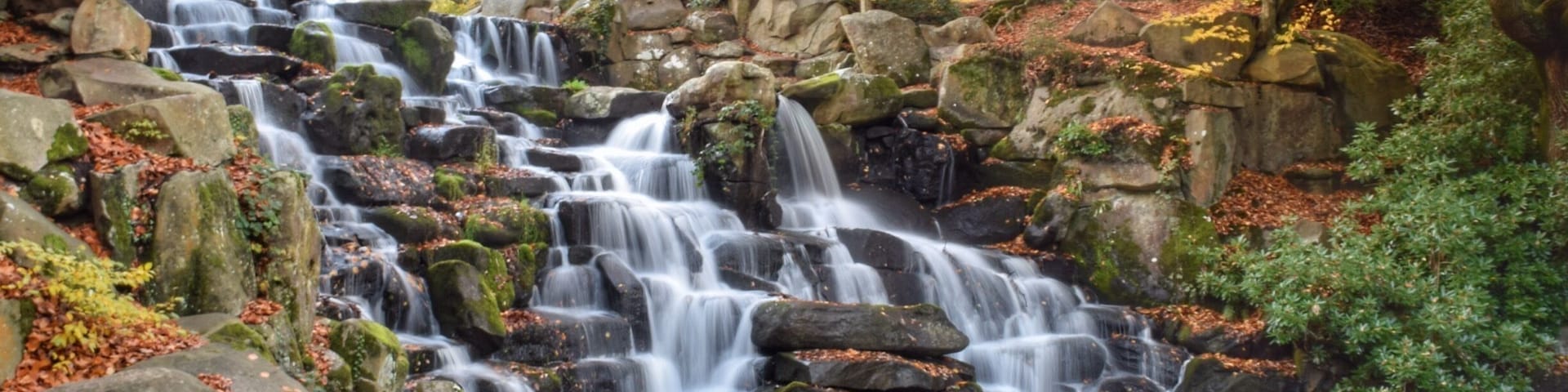 The Cascades along the walk around the lake at Virginia Water on a lovely Autumn afternoon.