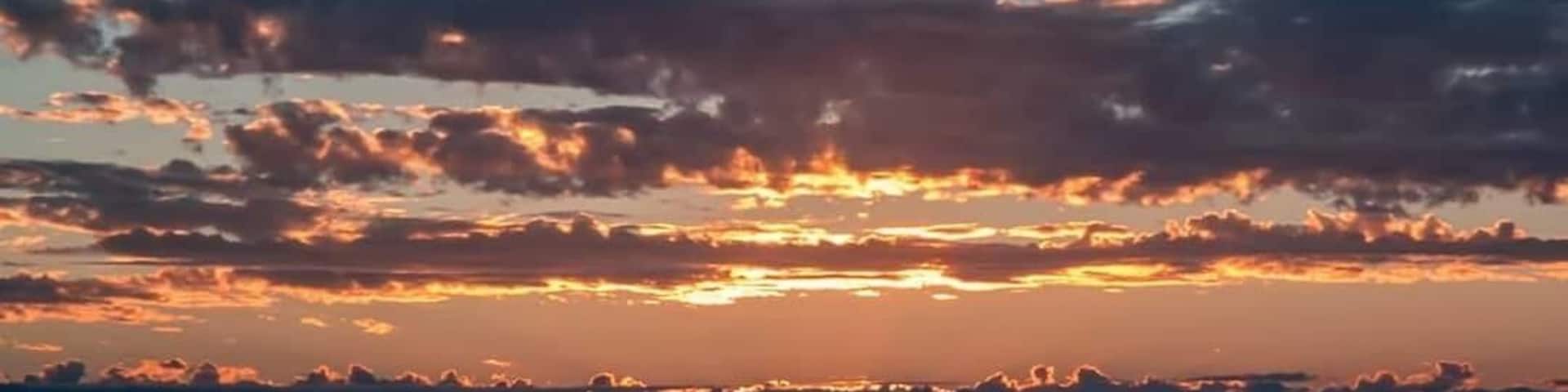 Rhyl beach at sunset