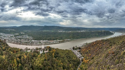 Rhine's Guardian: Sterrenberg Castle, Liebenstein Timeless and Towering over the Rhine panoramic view