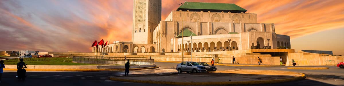 Hassan II Mosque in Casablanca. The largest mosque in Morocco.