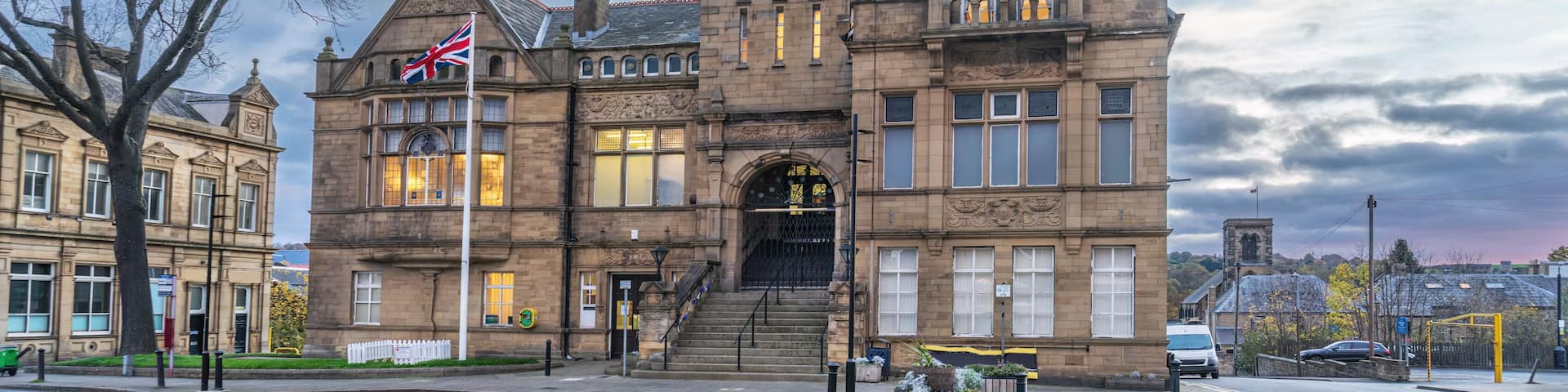 Cleckheaton Town Hall in Kirklees Yorkshire England