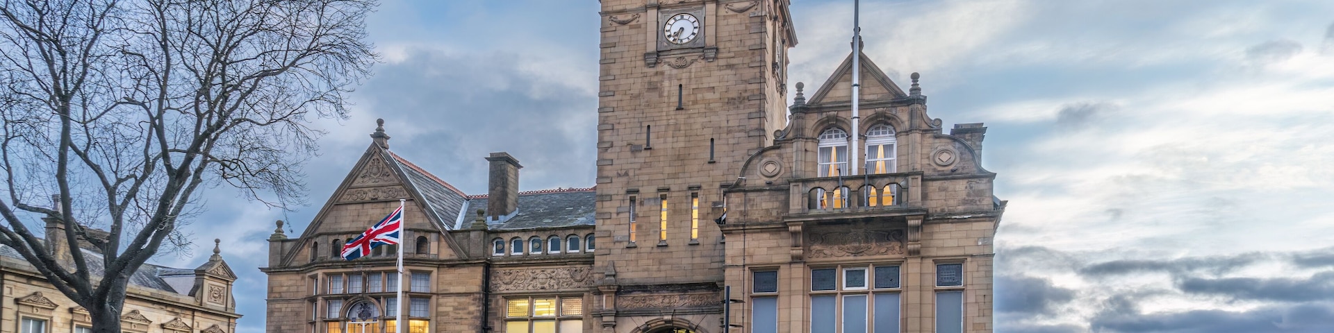 Cleckheaton Town Hall in Kirklees Yorkshire England