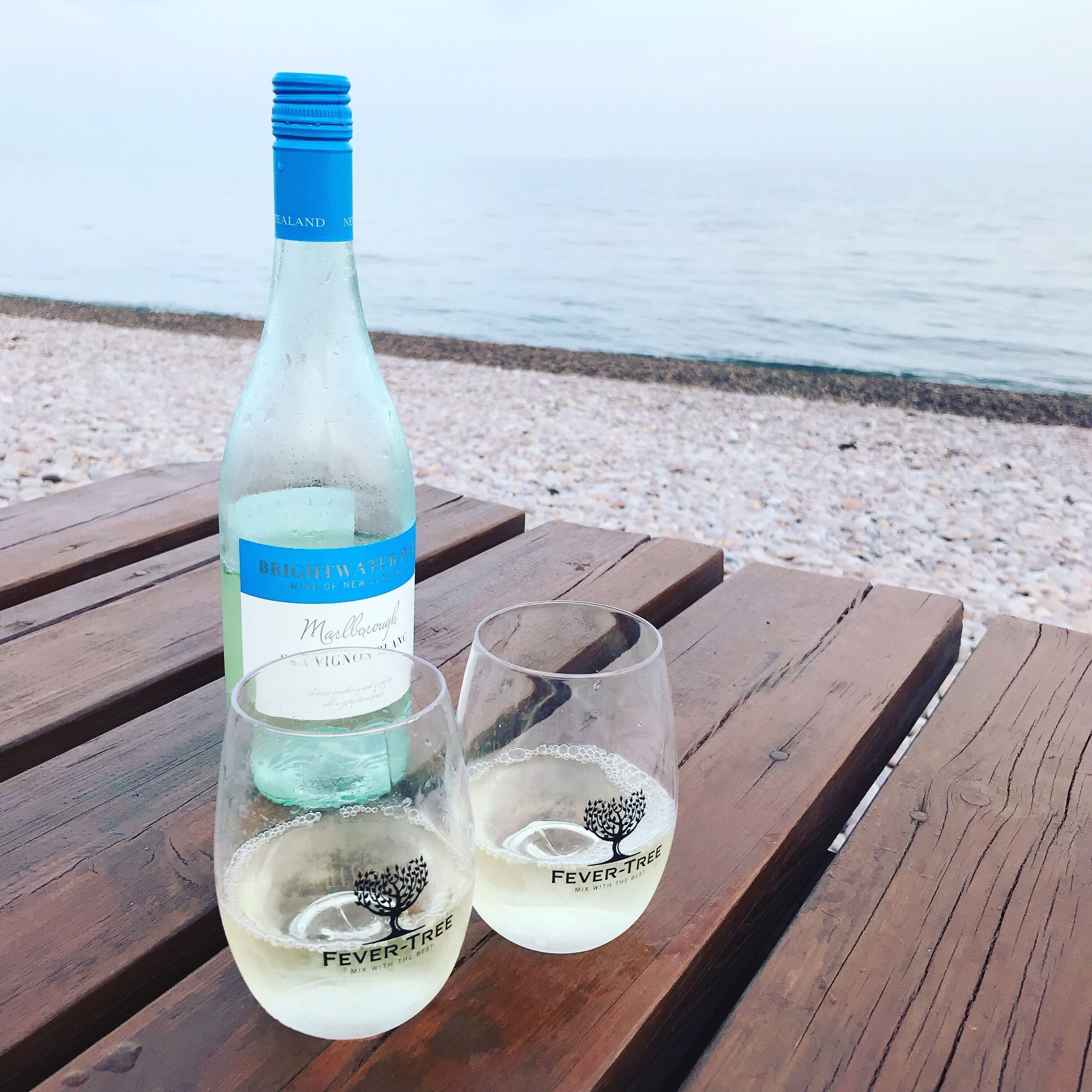 A glass of wine at he end of a week of nights on this beautiful beach which I have been coming to every year since I was 10.