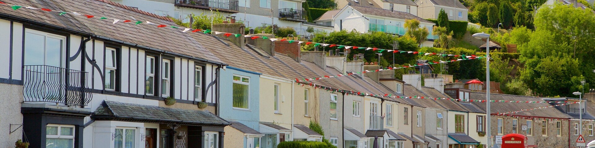 Y Felinheli montrant petite ville ou village et scĂšnes de rue