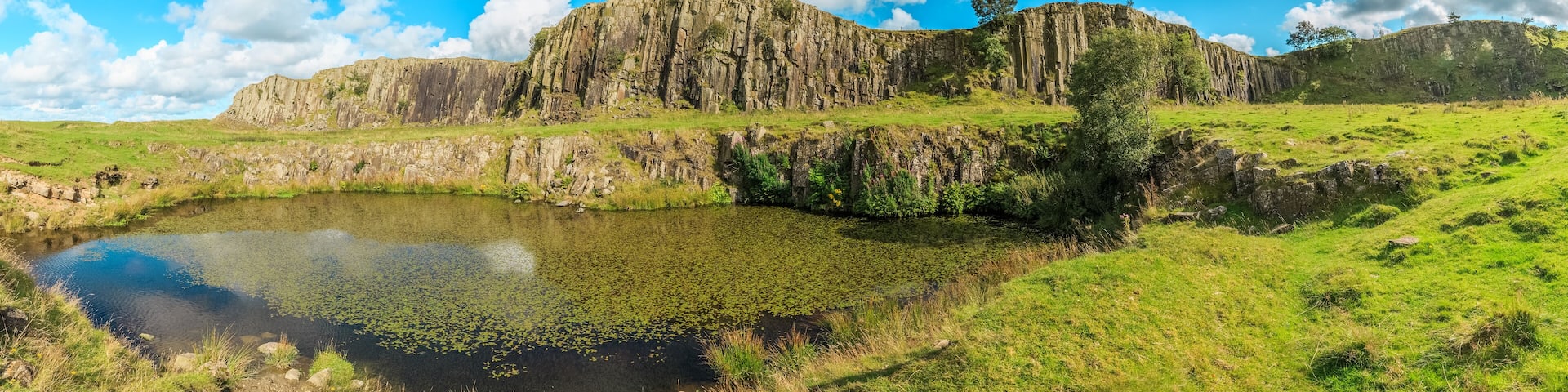 Panoramic view of Walltown Crags - Hadrian's Wall in Northumberland