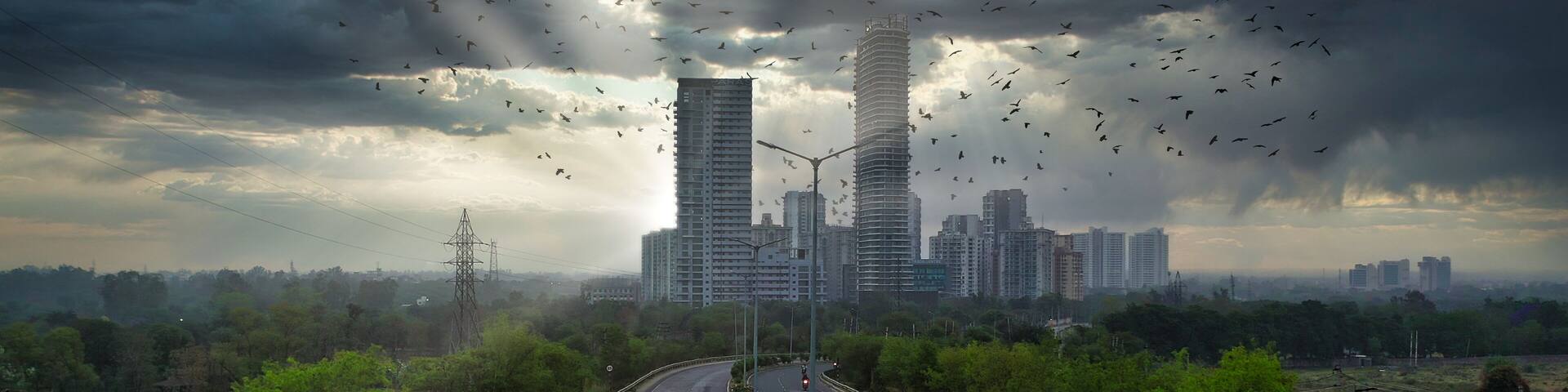 Gurugram/Gurgaon, Haryana, India - Evening traffic in Cybercity in Gurgaon (Haryana)