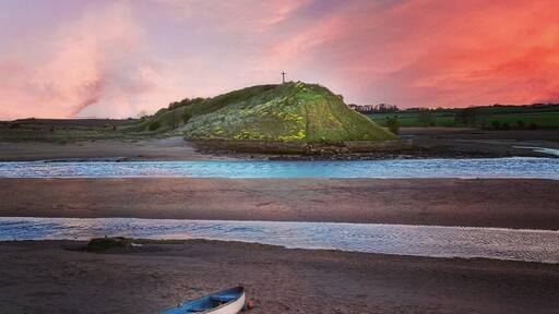 Stunning sunsets over the Aln Estuary towards Church Hill.