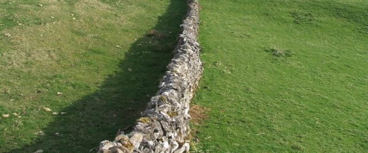 Farmland NW of Horton-in-Ribblesdale. Looking N from a stile on the footpath to Ingleborough.