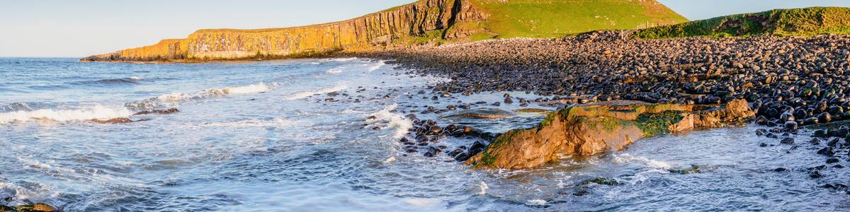 Panorama of Dunstanburgh Castle / Located between Craster and Embleton in Northumberland on the North East Coast