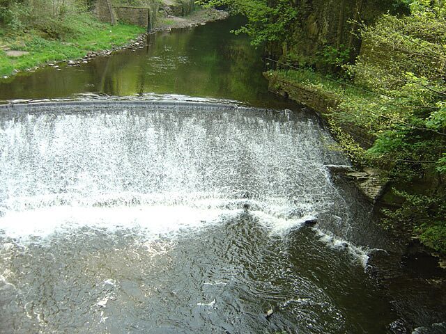 Mill weir, The Torrs An attractive weir to a textile mill on the River Goyt.