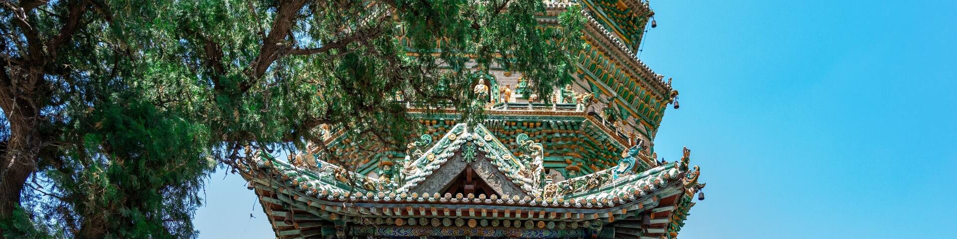 Shanxi Linfen Guangsheng Temple Glazed Pagoda, China Ancient Architecture Tourist Attractions, China Religious Beliefs Temples