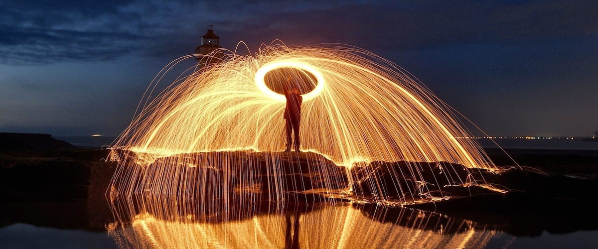 Wire wool painting at Perch Rock