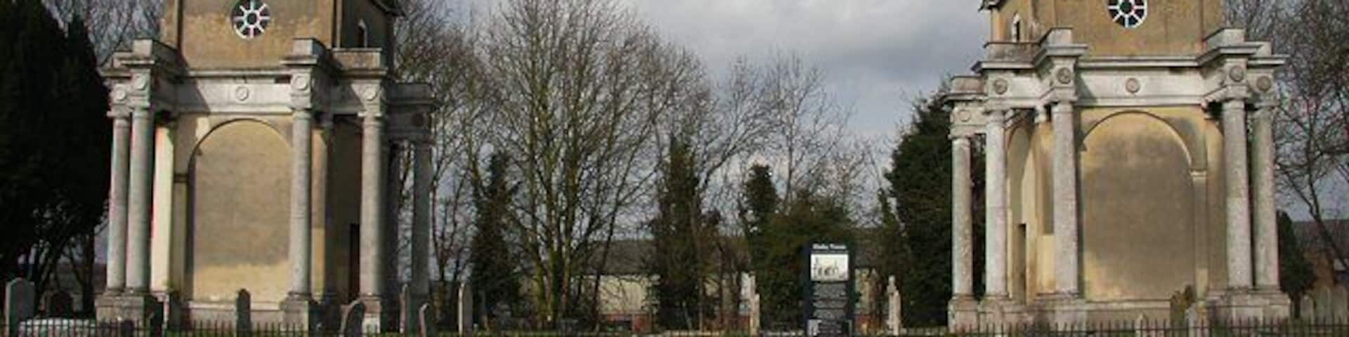 Mistley Towers These porticoed Classical towers are all that survive from the church of St Mary the Virgin, originally built in 1735 and re-modelled in an unconventional style by Robert Adam in 1776. The nave between the two towers was demolished in 1870 when a new church was built nearby. The Towers come under the overall supervision of English Heritage, but are managed by the local Residents' Association, from whom a key is available.