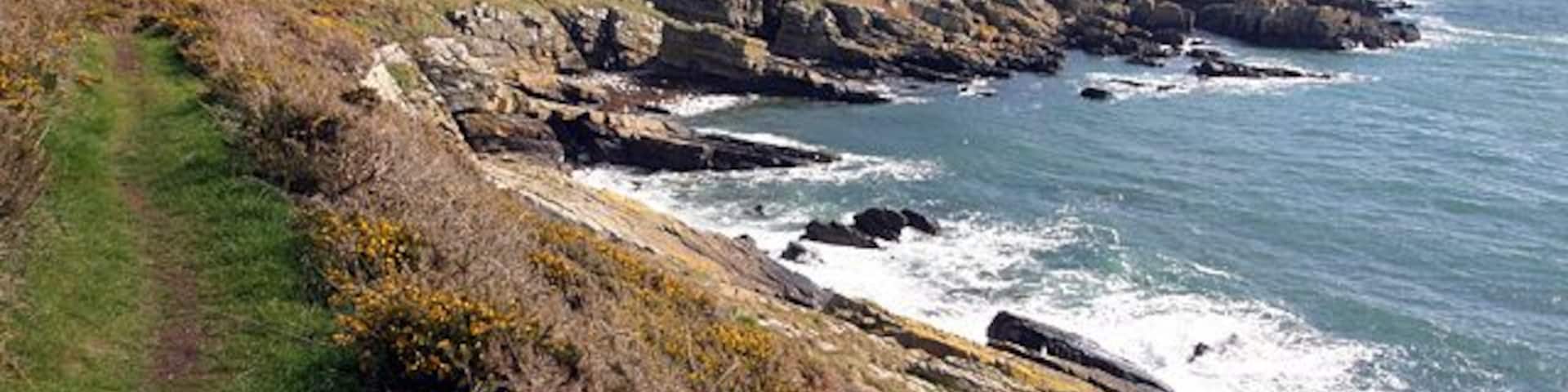 Raad ny Foillan near Meary Voar. Looking east towards Santon Head