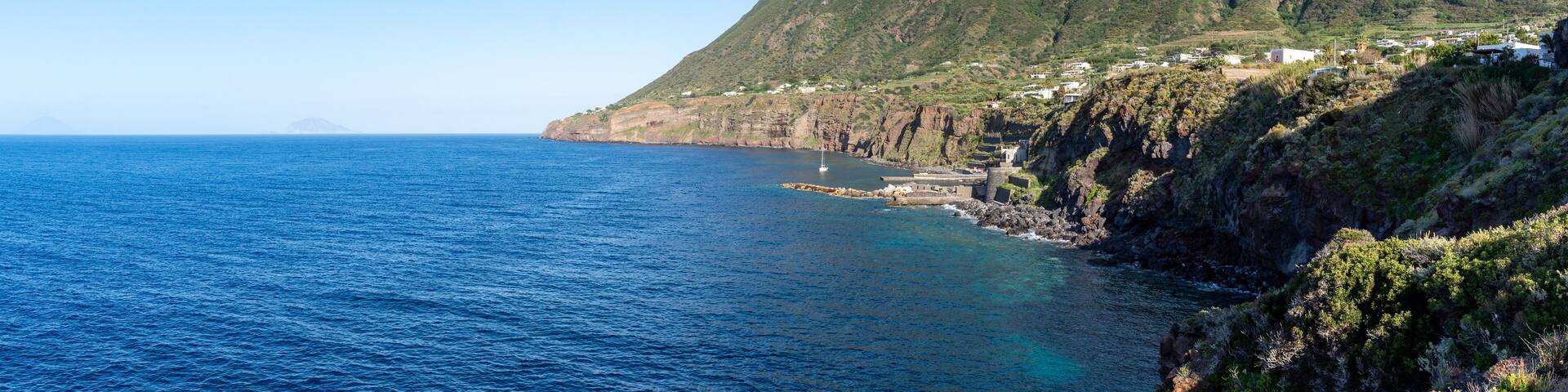 Plage de Malfa, Île de Saline, Sicile